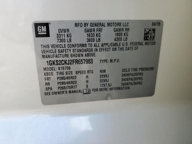 2015 GMC Yukon Denali VIN: 1GKS2CKJ2FR657983 Lot: 48636944