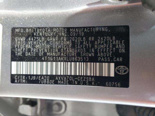 VIN 4T1G11AKXLU863513 2020 Toyota Camry, SE no.12