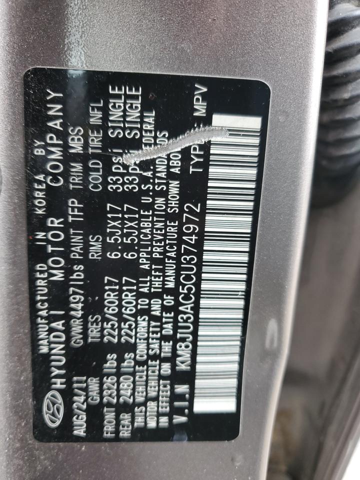 KM8JU3AC5CU374972 2012 Hyundai Tucson Gls