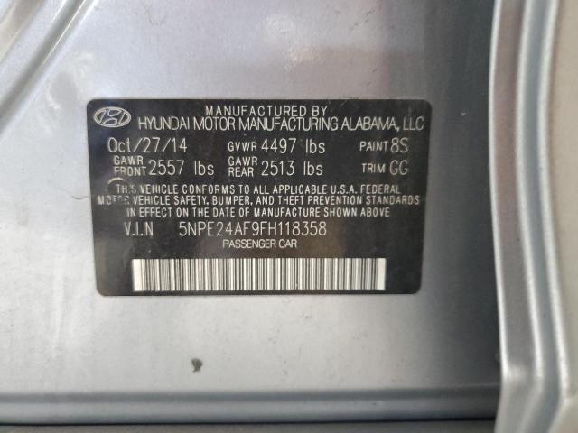 2015 Hyundai Sonata Se VIN: 5NPE24AF9FH118358 Lot: 49590044