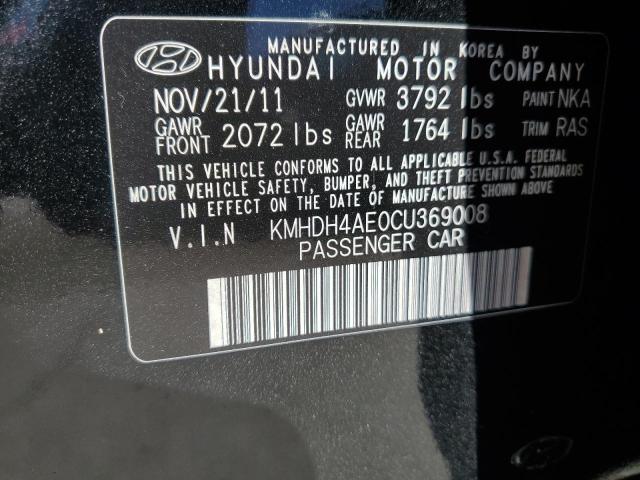 2012 Hyundai Elantra Gls VIN: KMHDH4AE0CU369008 Lot: 48798394