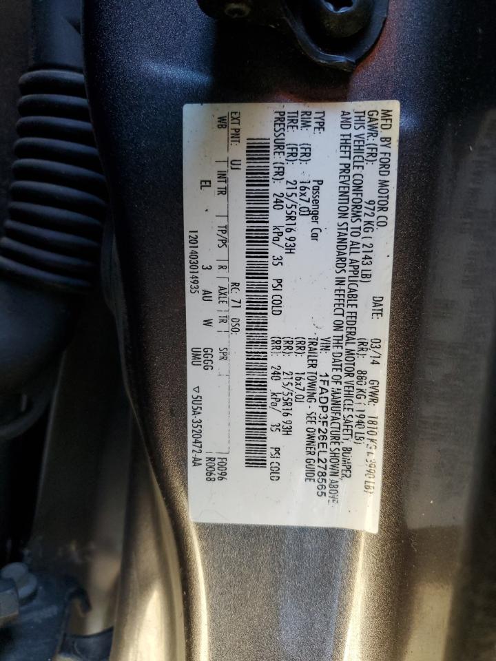 1FADP3F26EL278565 2014 Ford Focus Se