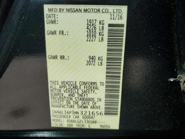 2017 NISSAN ALTIMA 2.5 - 1N4AL3AP3HN321656