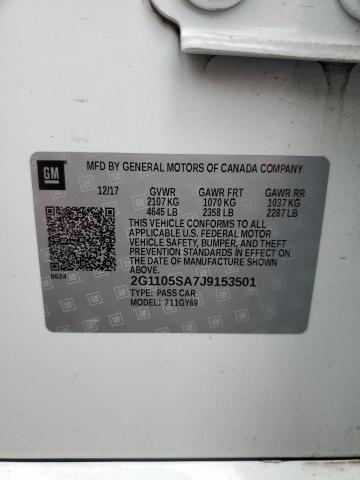 2018 Chevrolet Impala Lt VIN: 2G1105SA7J9153501 Lot: 51232354