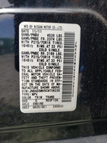 2012 Nissan Rogue S VIN: JN8AS5MV6CW706235 Lot: 52263034