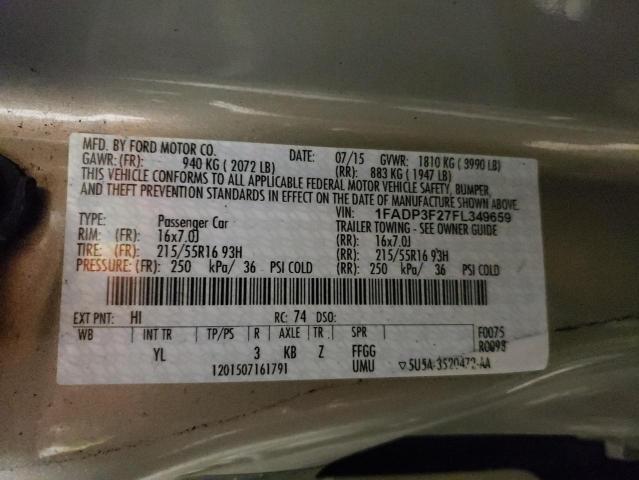 2015 FORD FOCUS SE - 1FADP3F27FL349659