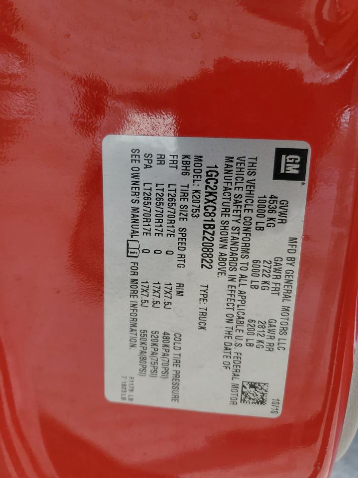 1GC2KXC81BZ208822 2011 Chevrolet Silverado K2500 Heavy Duty Lt