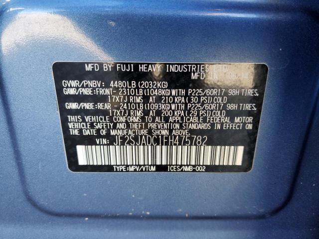 2015 Subaru Forester 2.5I Premium VIN: JF2SJADC1FH475782 Lot: 51587904