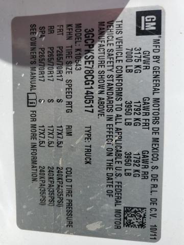 2012 Chevrolet Silverado K1500 Lt VIN: 3GCPKSE78CG140517 Lot: 51643724