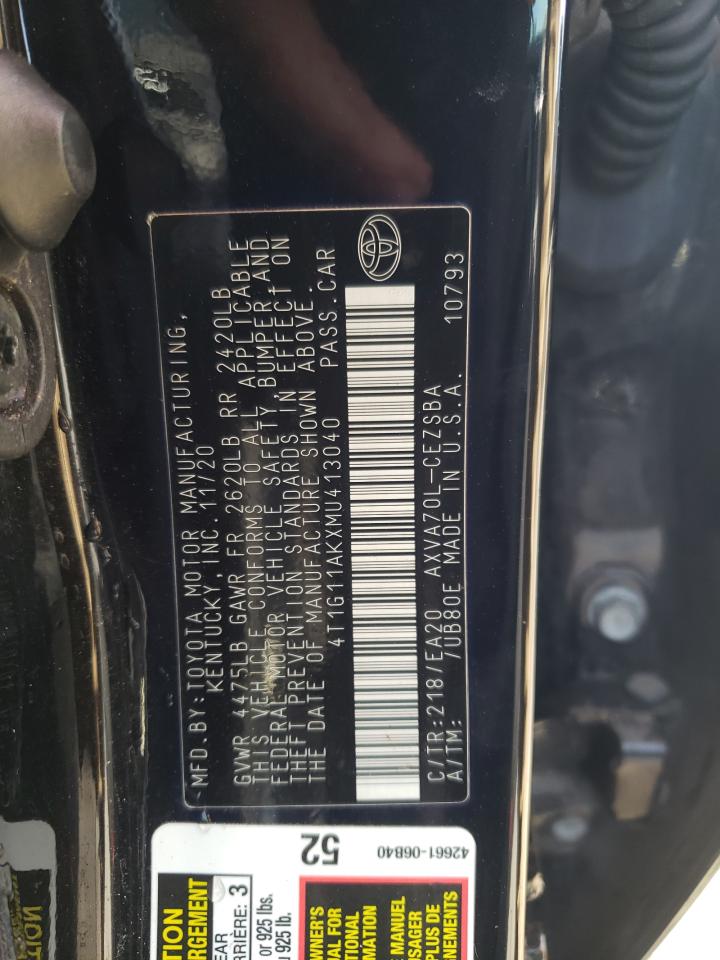 4T1G11AKXMU413040 2021 Toyota Camry Se