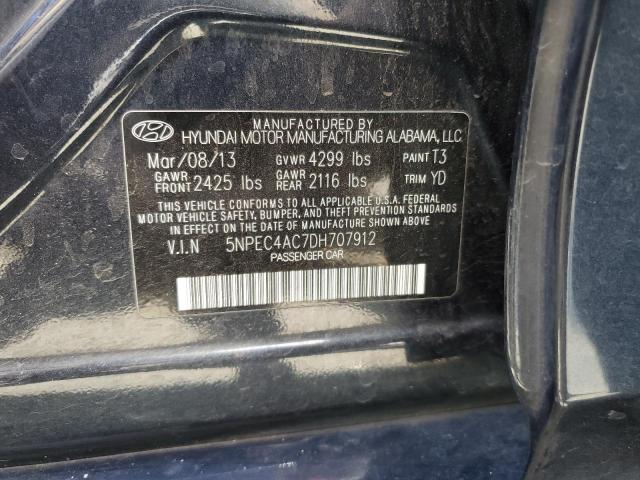 2013 Hyundai Sonata Se VIN: 5NPEC4AC7DH707912 Lot: 51225624
