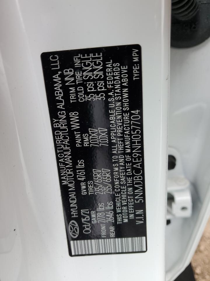 5NMJBCAE9NH057704 2022 Hyundai Tucson Sel