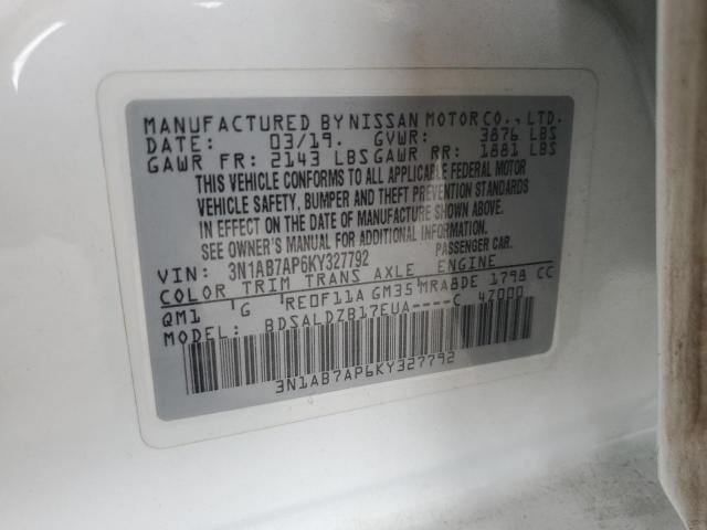 2019 NISSAN SENTRA S - 3N1AB7AP6KY327792