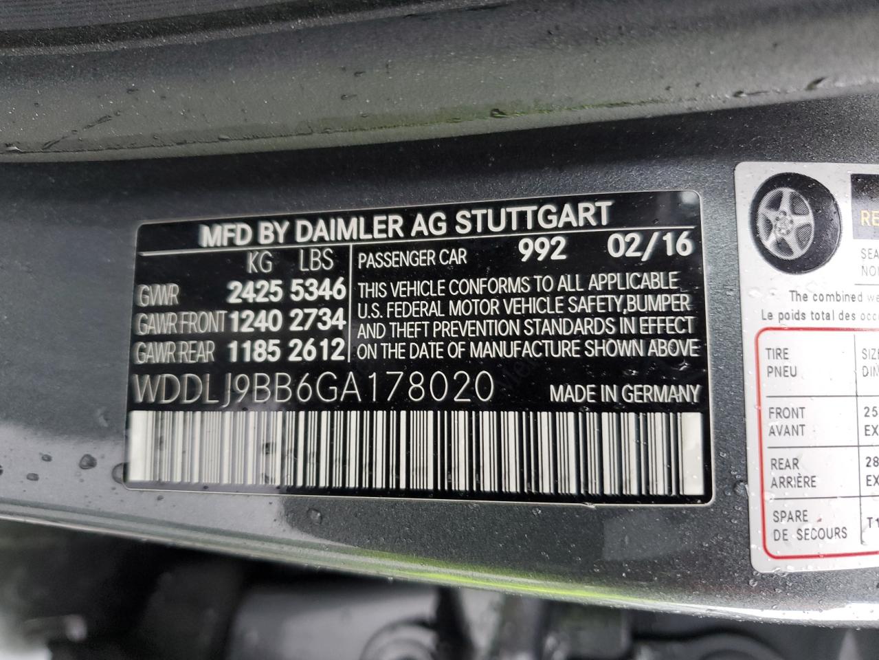 WDDLJ9BB6GA178020 2016 Mercedes-Benz Cls 550 4Matic