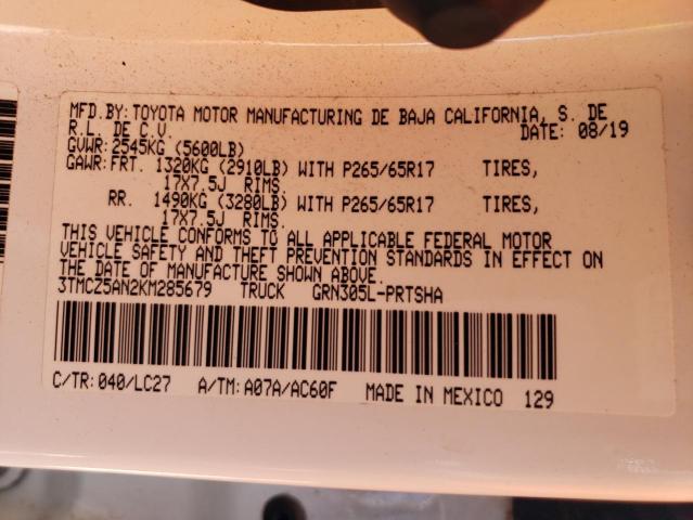 2019 Toyota Tacoma Double Cab VIN: 3TMCZ5AN2KM285679 Lot: 52720254