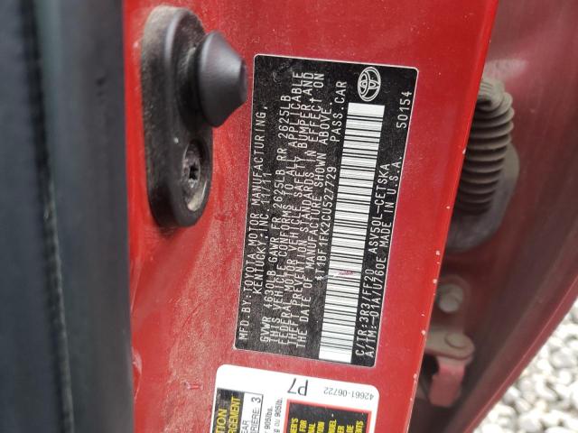 2012 Toyota Camry Base VIN: 4T1BF1FK2CU527729 Lot: 51624224