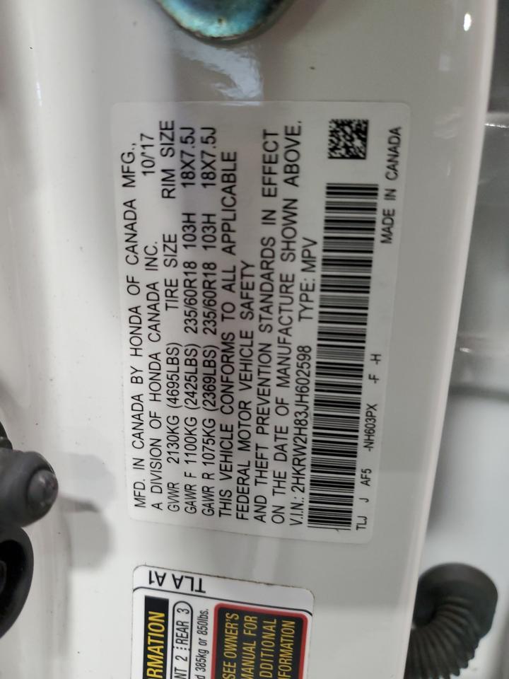 2HKRW2H83JH602598 HONDA CRV 2018