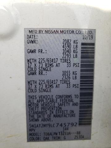 2020 Nissan Rogue S VIN: 5N1AT2MT9LC745792 Lot: 50947484