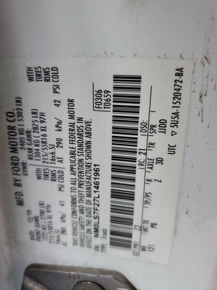 NM0LS7F27L1461961 2020 Ford Transit Connect Xlt