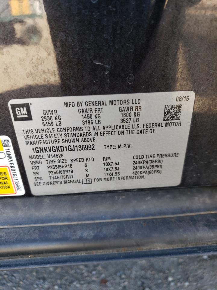 1GNKVGKD1GJ136992 CHEVROLET TRAVERSE 2016
