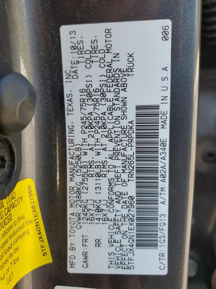 5TFJX4GN1EX027960 2014 Toyota Tacoma Double Cab