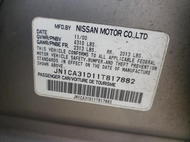 2001 Nissan Maxima Gxe VIN: JN1CA31D11T817882 Lot: 51135084