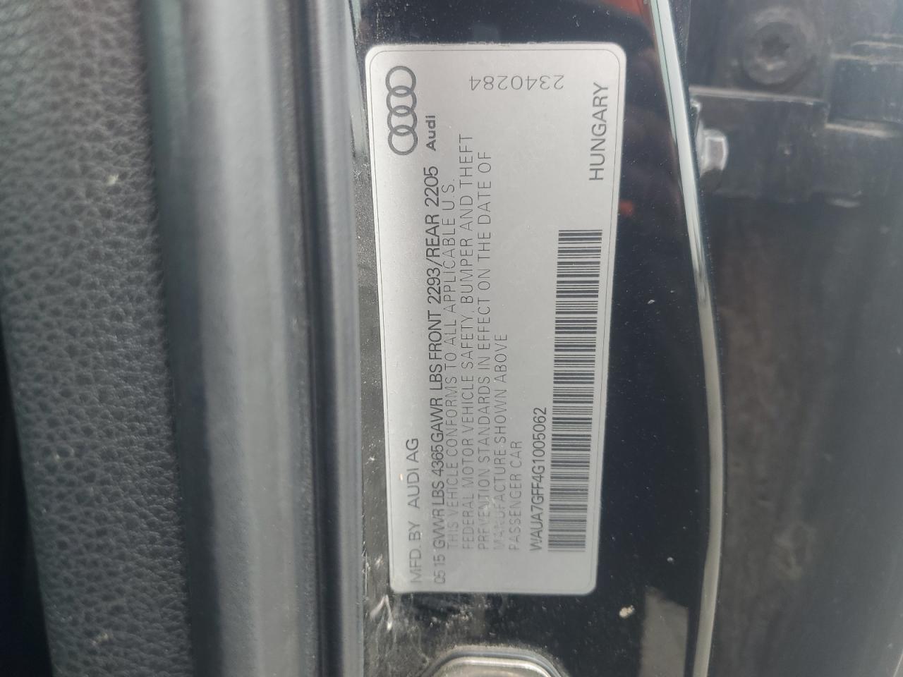 WAUA7GFF4G1005062 2016 Audi A3 Premium