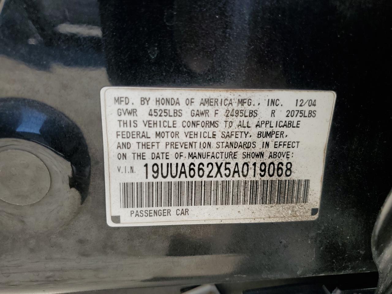 19UUA662X5A019068 2005 Acura Tl