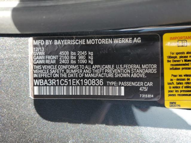 VIN WBA3R1C51EK190836 2014 BMW 4 Series, 435 I no.12