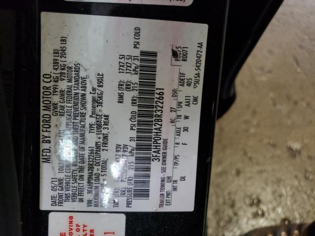 2011 Ford Fusion Se VIN: 3FAHP0HA2BR322661 Lot: 50606104