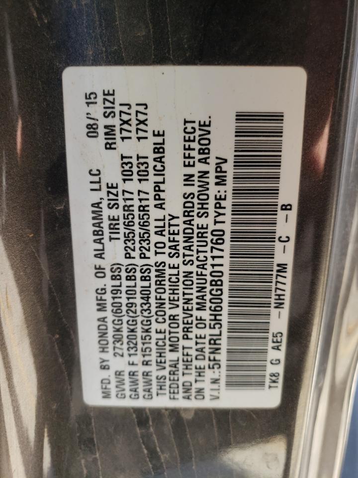 5FNRL5H60GB011760 HONDA All Models 2016