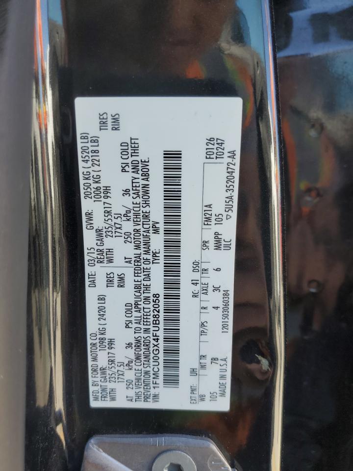 1FMCU0GX4FUB82058 2015 Ford Escape Se