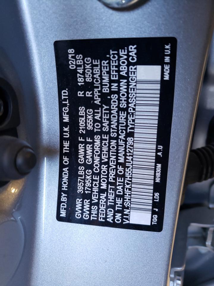 SHHFK7H55JU412798 HONDA CIVIC 2018