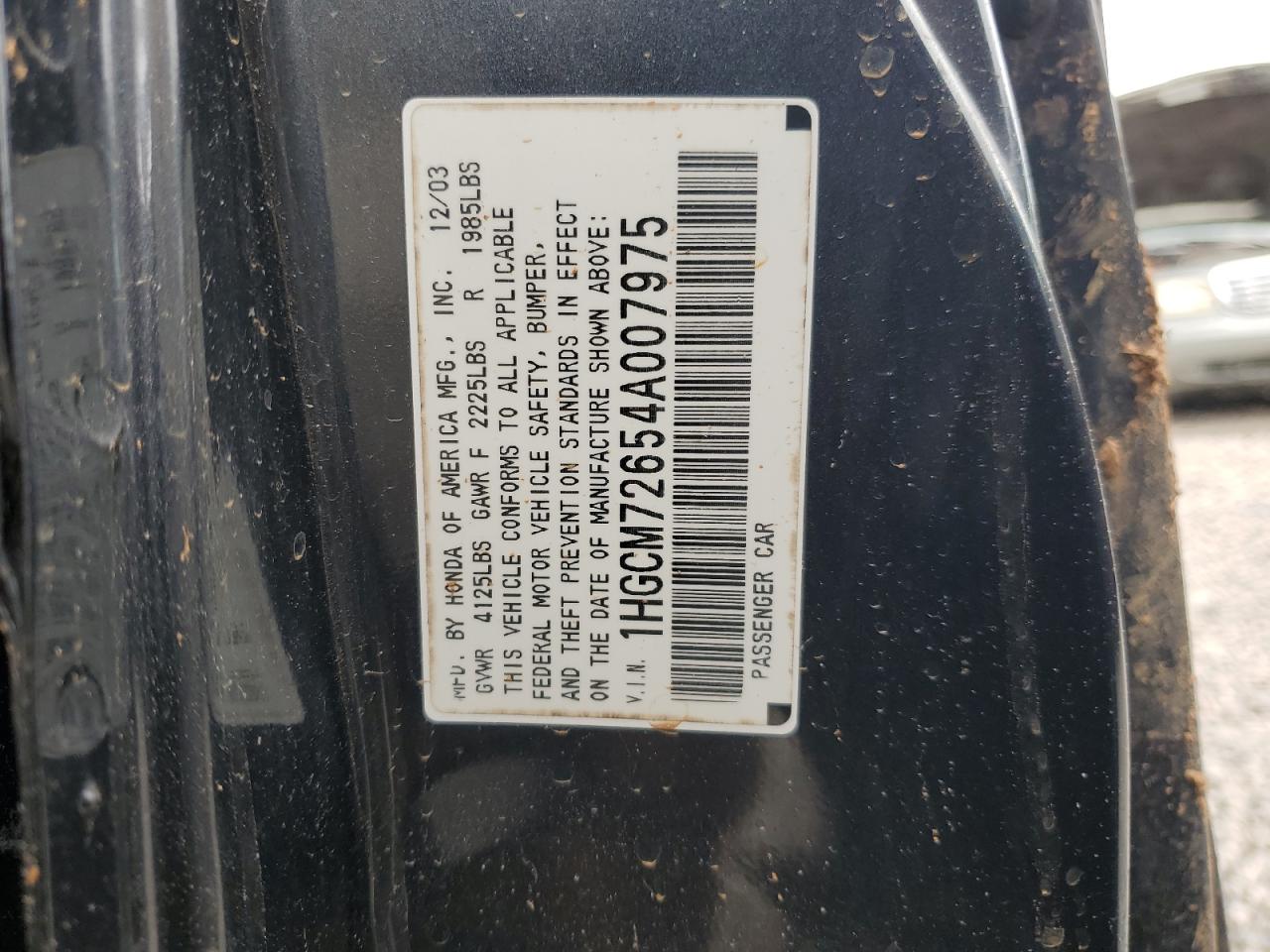 1HGCM72654A007975 2004 Honda Accord Ex