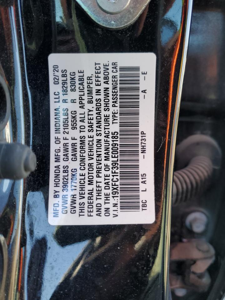 19XFC1F39LE009185 HONDA CIVIC 2020