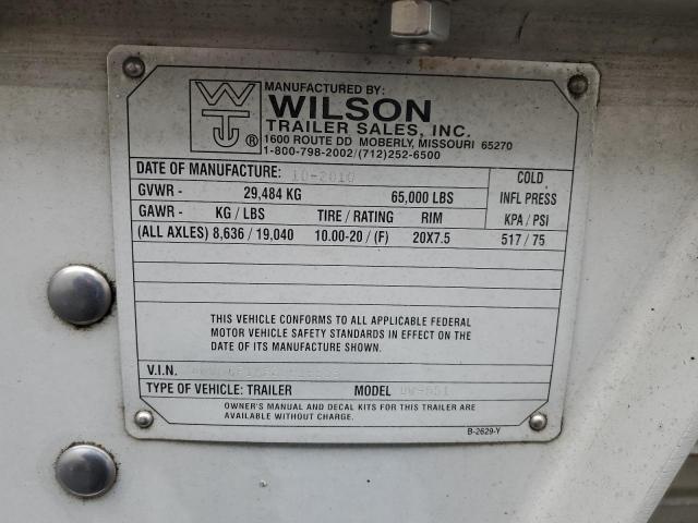 Lot #2457499297 2011 WILSON TRAILER salvage car