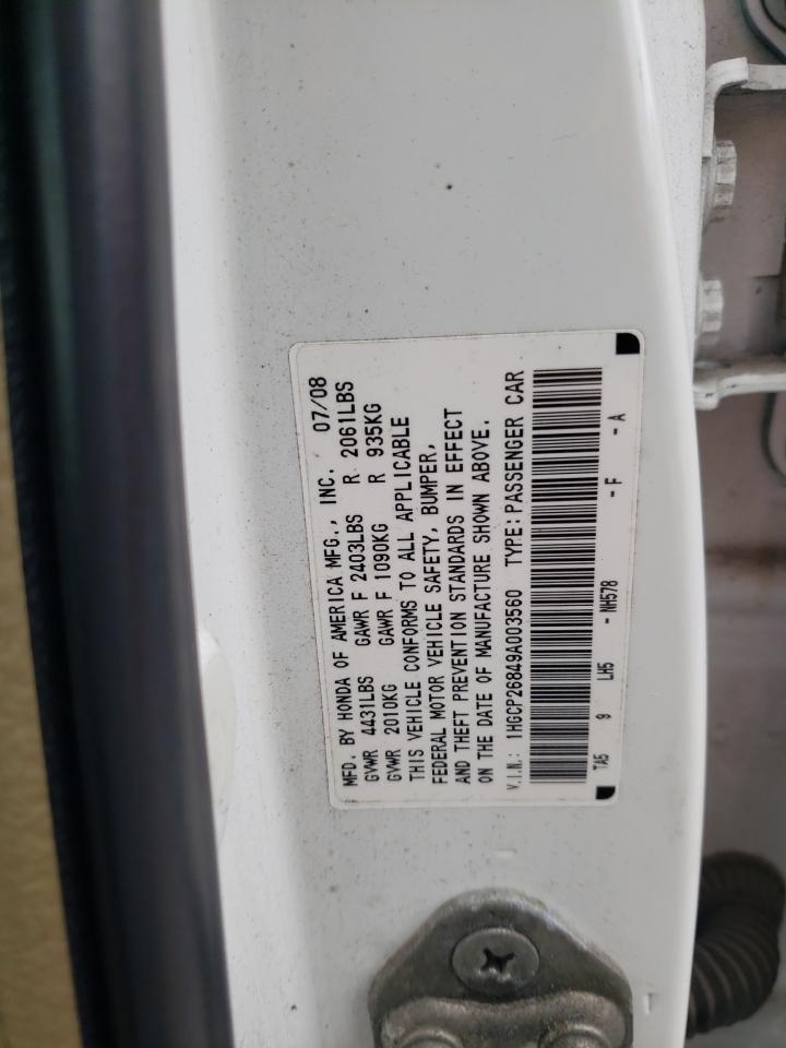 1HGCP26849A003560 2009 Honda Accord Exl