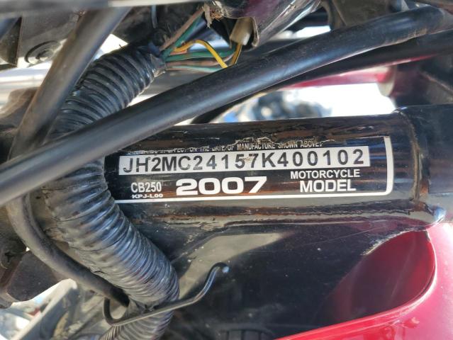 2007 HONDA CB250 - JH2MC24157K400102
