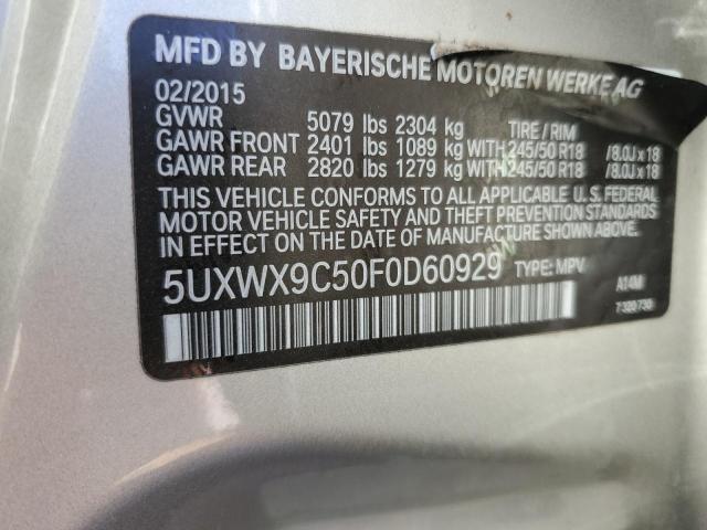 2015 BMW X3 xDrive28I VIN: 5UXWX9C50F0D60929 Lot: 51453874