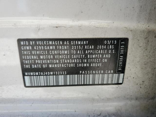 2013 Volkswagen Golf VIN: WVWDM7AJ4DW132333 Lot: 50773374