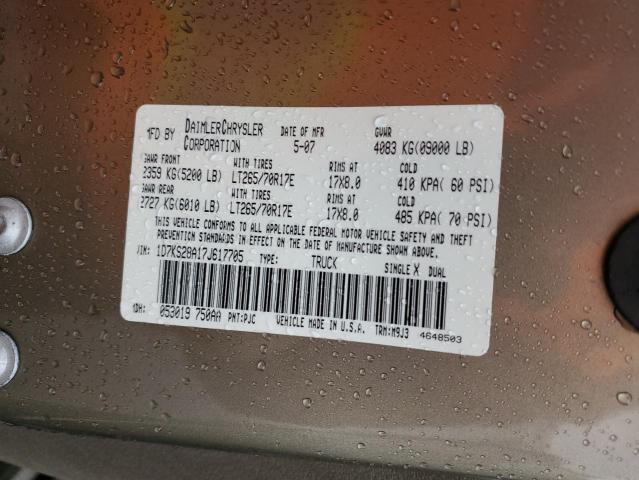 2007 Dodge Ram 2500 St VIN: 1D7KS28A17J617705 Lot: 51846664