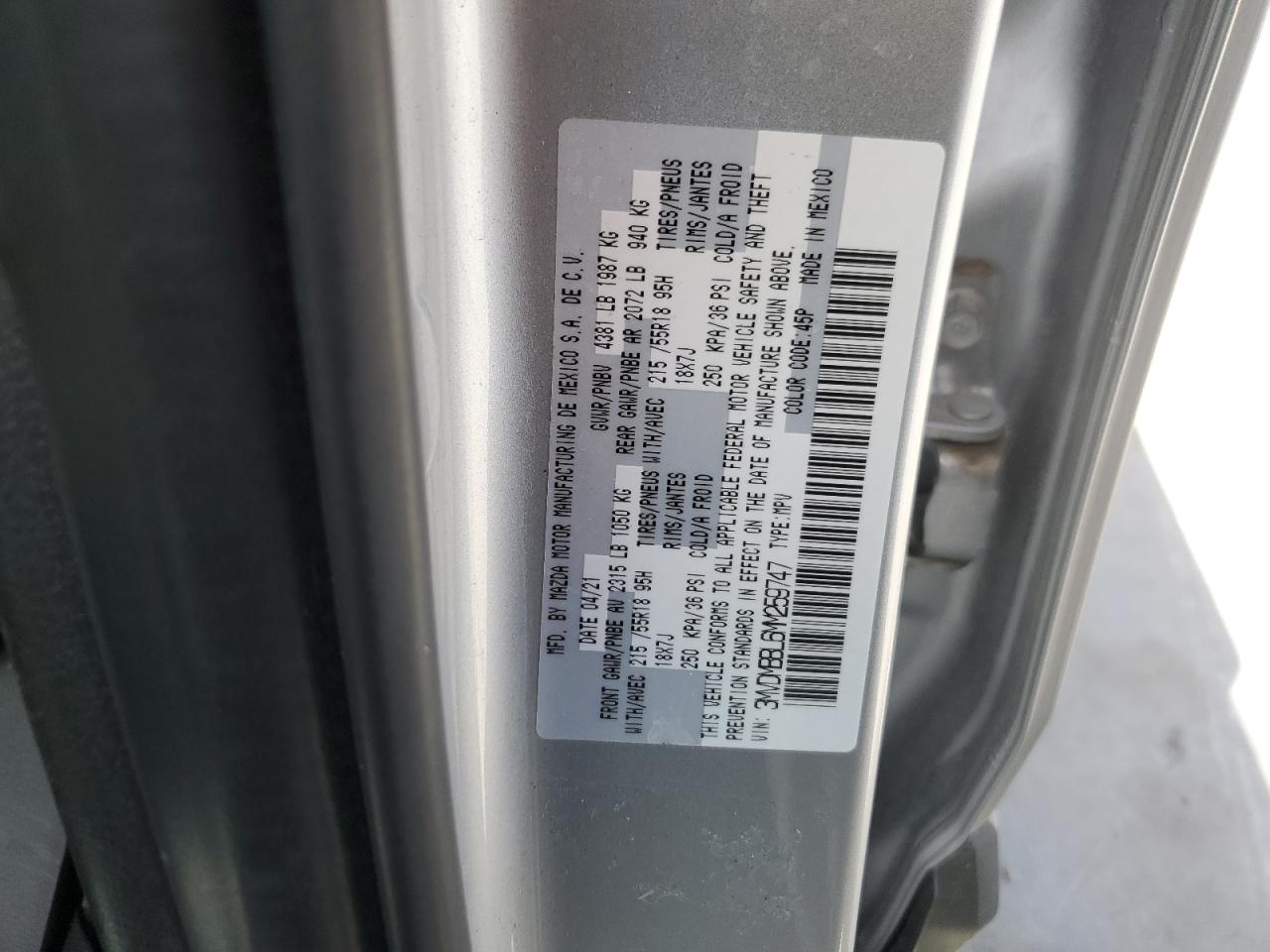 3MVDMBBL6MM259747 2021 Mazda Cx-30 Select