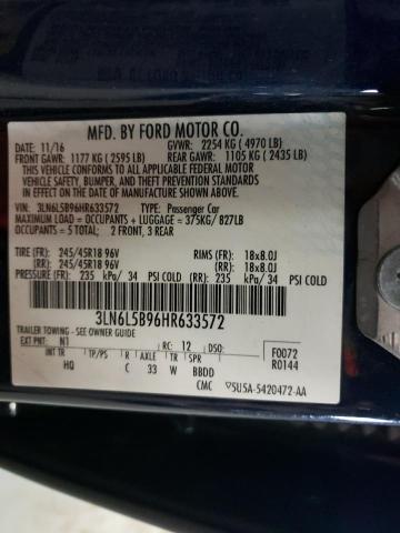 2017 LINCOLN MKZ PREMIE 3LN6L5B96HR633572