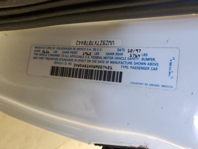 1998 Volkswagen Gti VIN: 3VWDA81HXWM207421 Lot: 51827454
