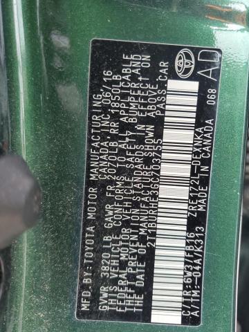 2016 Toyota Corolla L VIN: 2T1BURHE3GC703755 Lot: 50419764