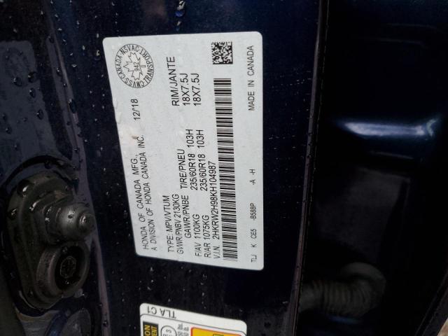 2019 Honda Cr-V Touring VIN: 2HKRW2H98KH104987 Lot: 47895554