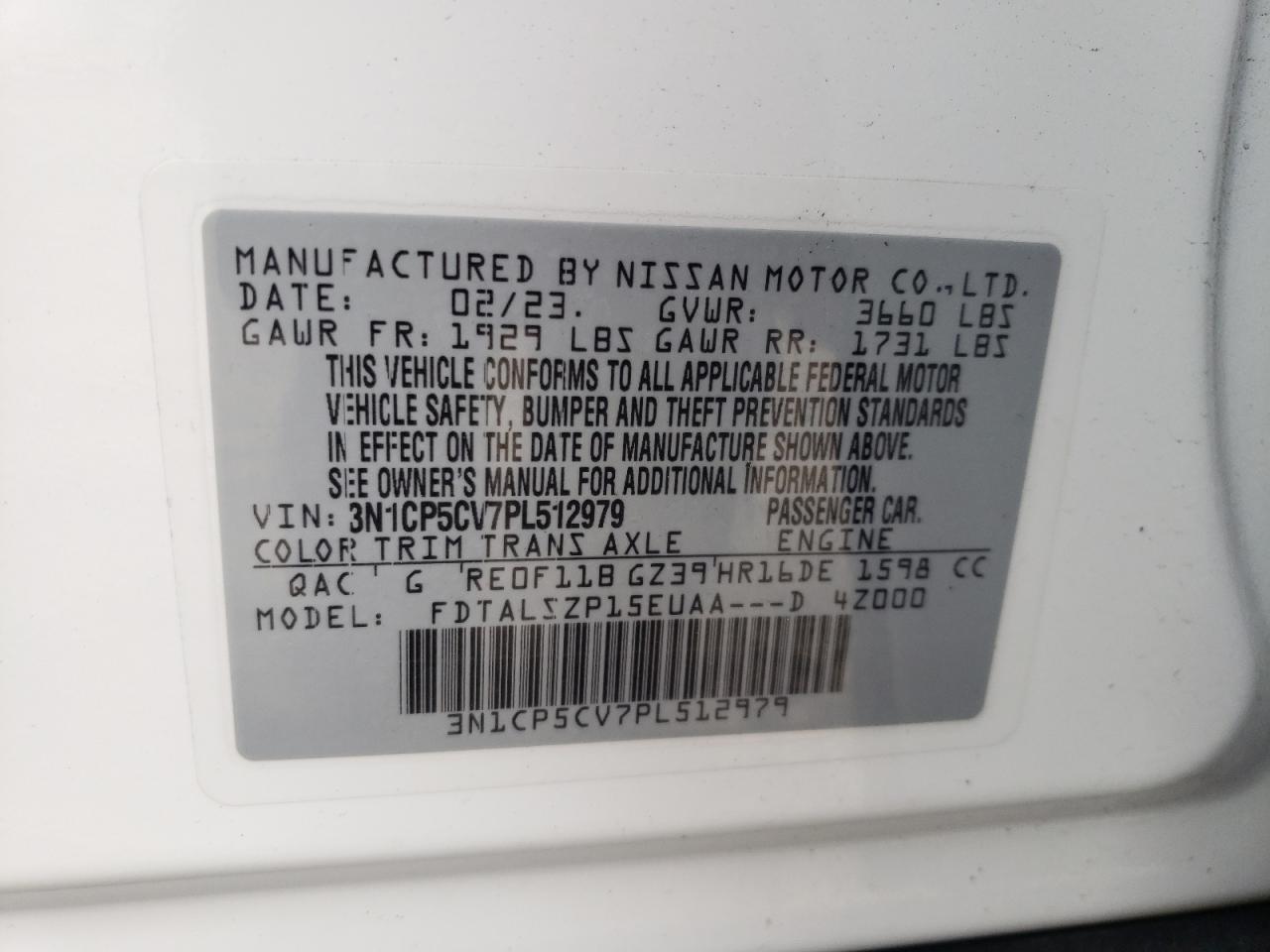 3N1CP5CV7PL512979 NISSAN KICKS 2023