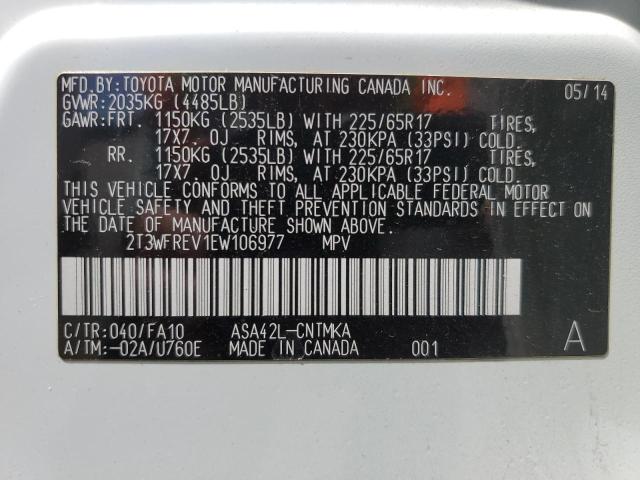 VIN 2T3WFREV1EW106977 2014 Toyota RAV4, Xle no.12