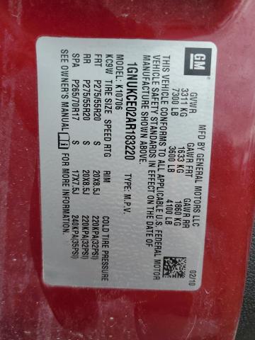 2010 Chevrolet Tahoe K1500 Ltz VIN: 1GNUKCE02AR183220 Lot: 51486884