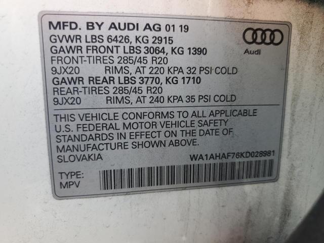 VIN WA1AHAF76KD028981 2019 Audi Q7, Premium no.13